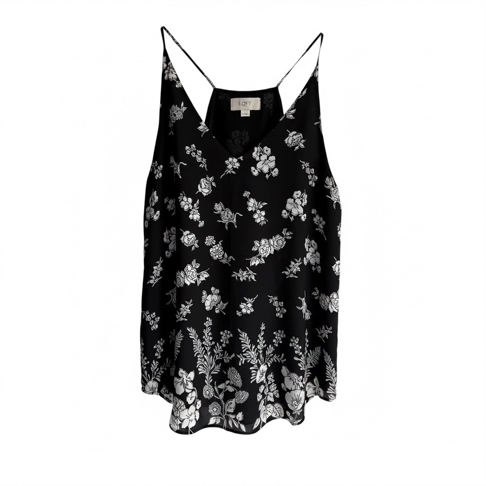 LOFT OUTLET Floral Strappy Sleeveless Classic Camisole Minimalist Ladies Top, XS